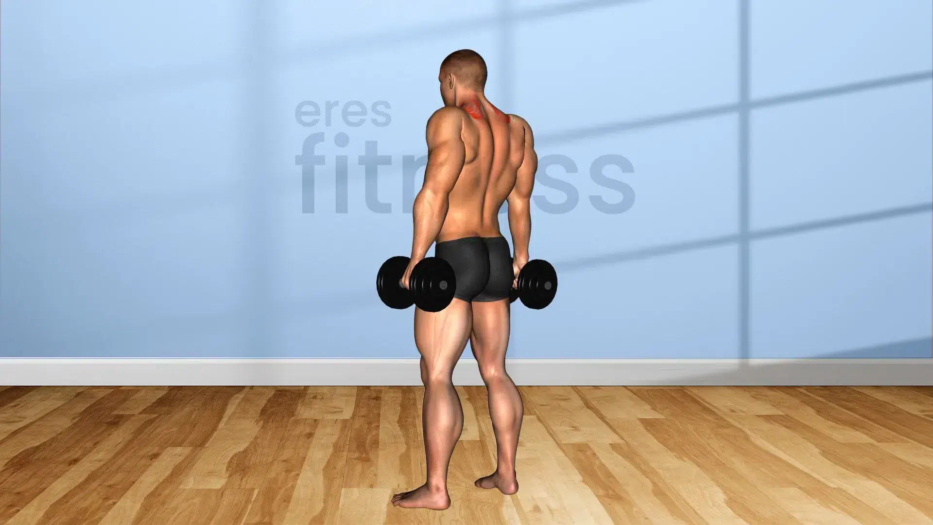 Encogimiento de hombros con mancuernas