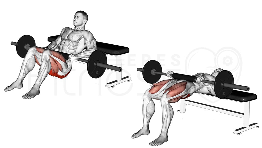 Hip thrust con barra para glúteos