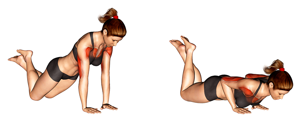 Flexiones de brazos agarre cerrado de rodillas