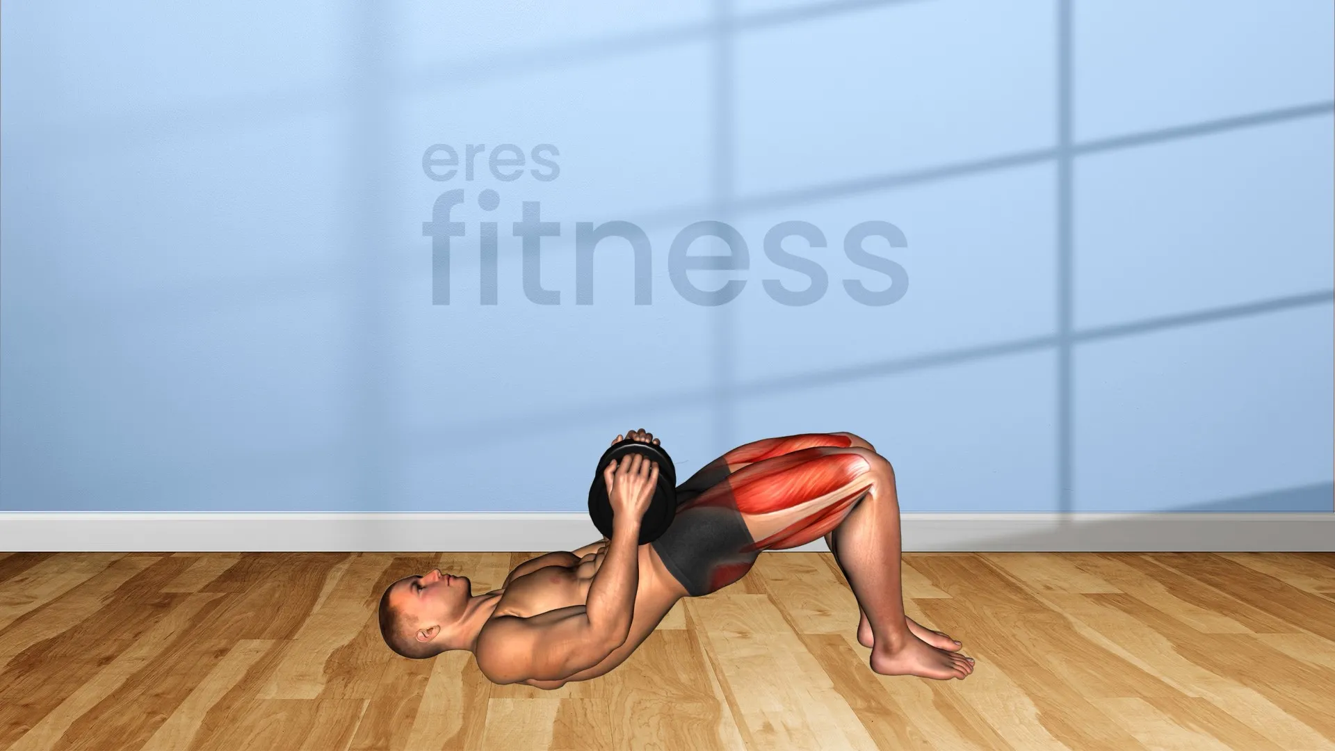 Puente de glúteos con mancuerna Puente de glúteos con mancuerna