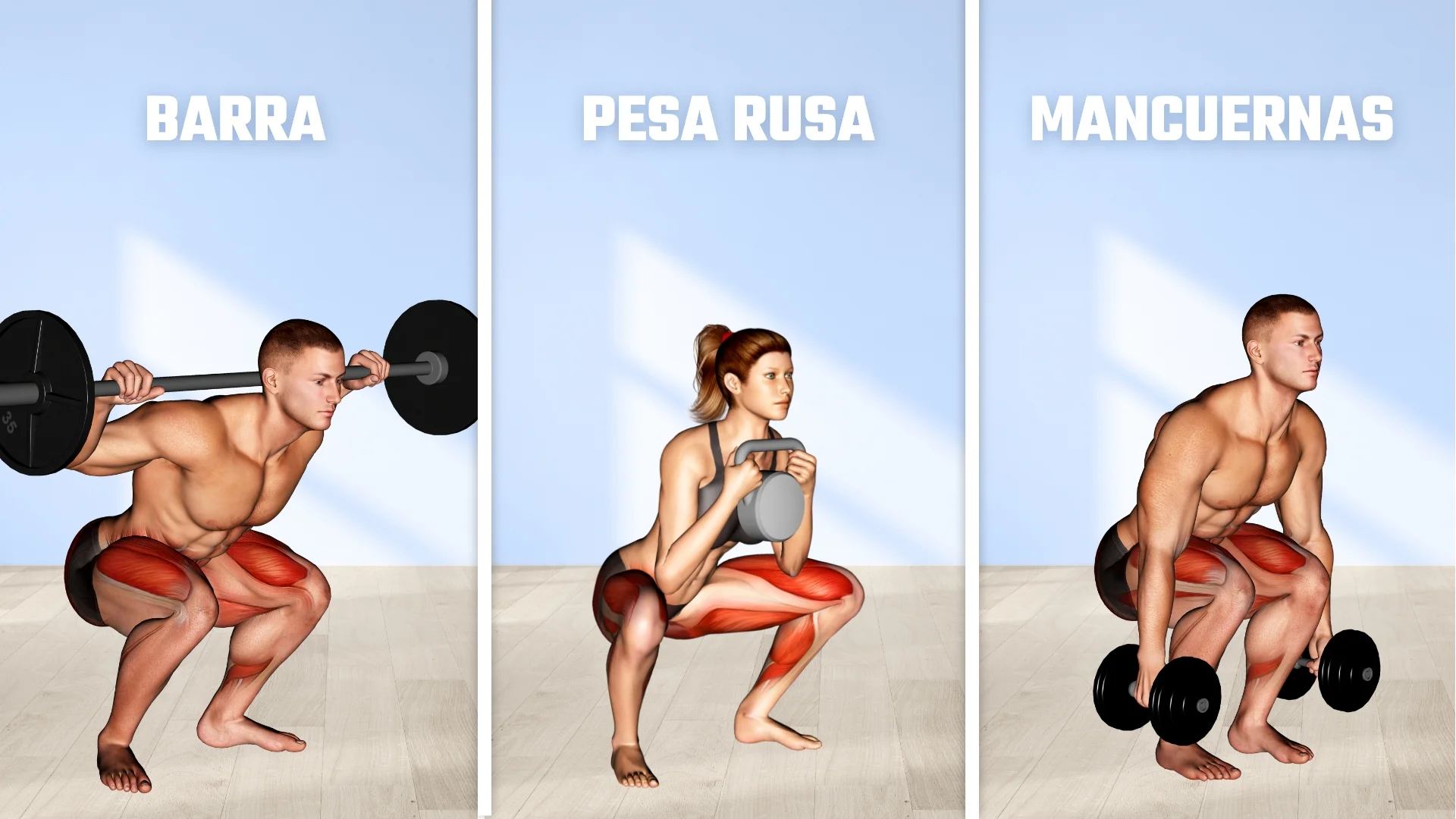 Sentadillas con mancuernas