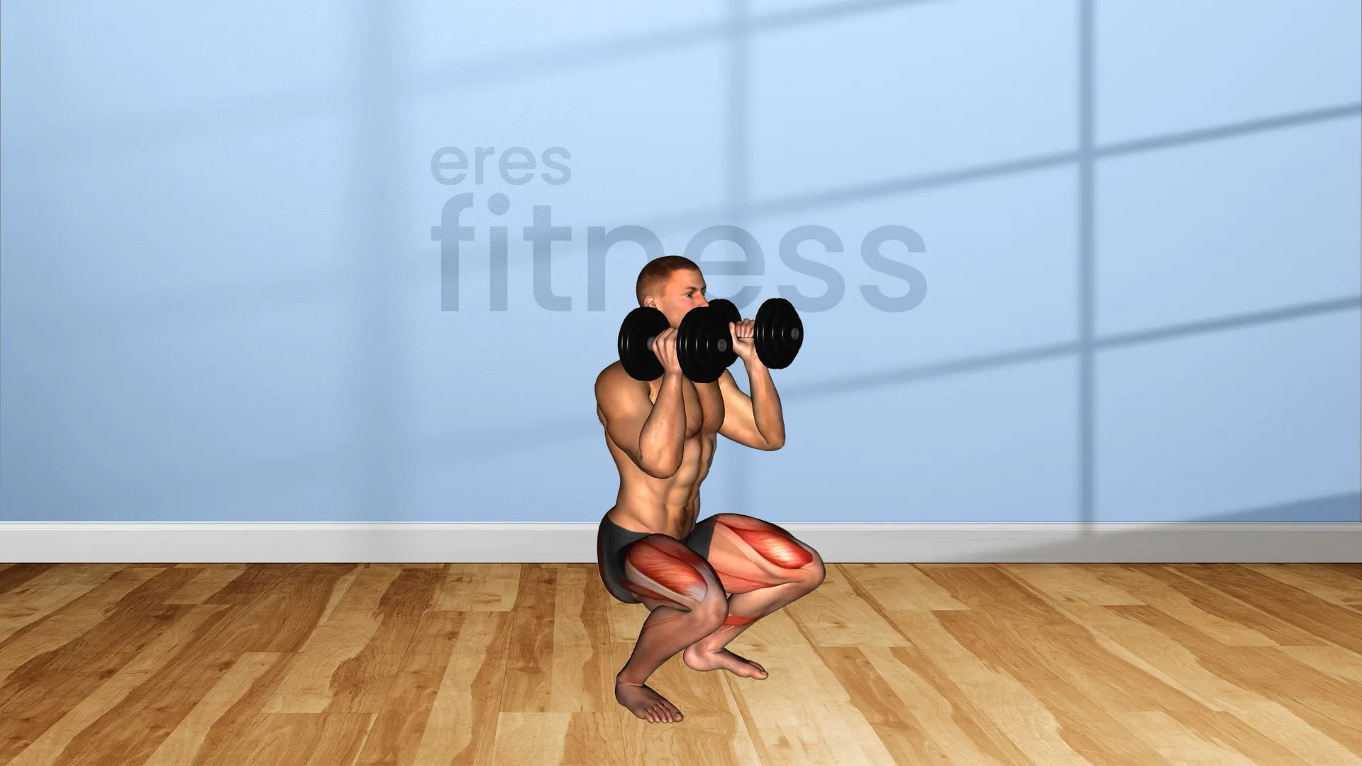 Sentadilla frontal con mancuernas