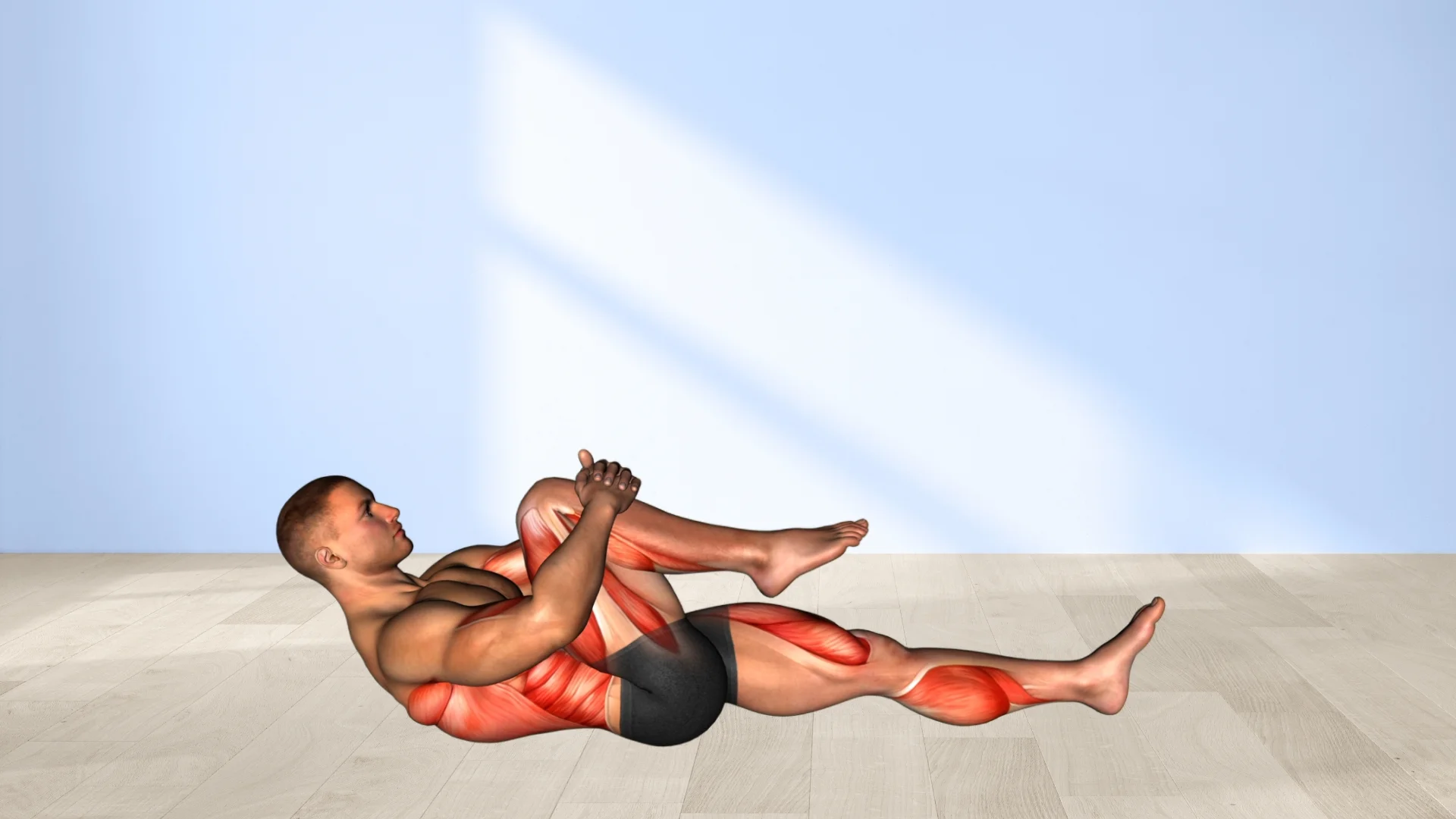 Estiramiento de una sola pierna (rodilla doblada)