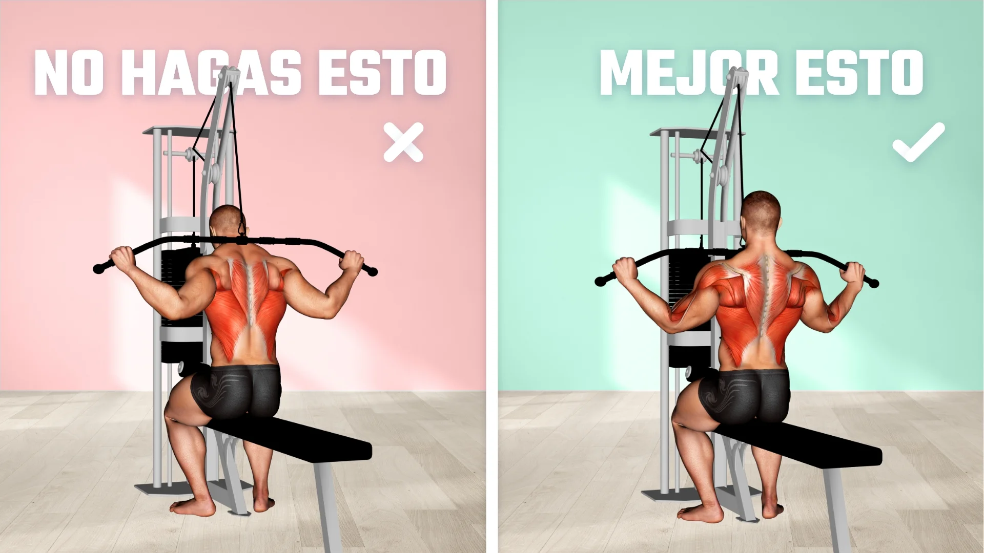 Jalón al pecho tras nuca vs tradicional