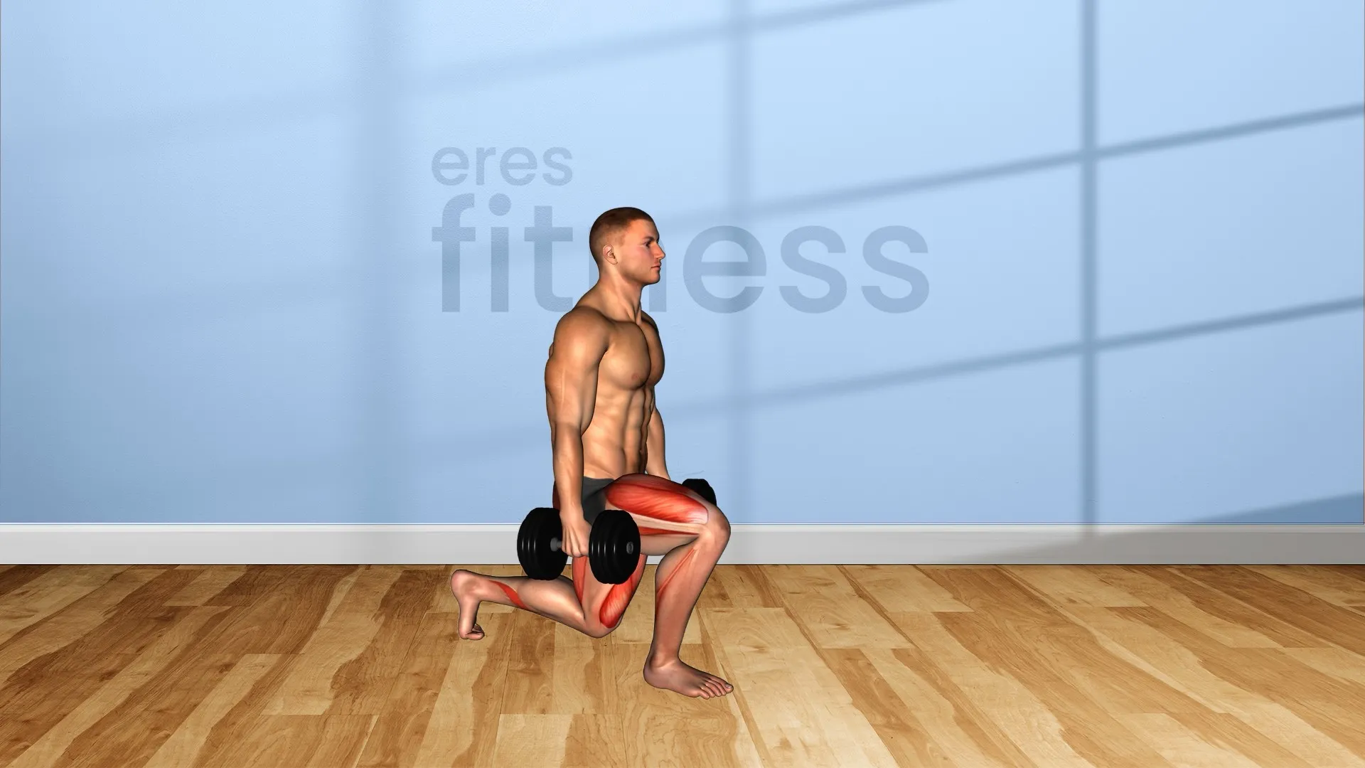 Zancadas con mancuernas