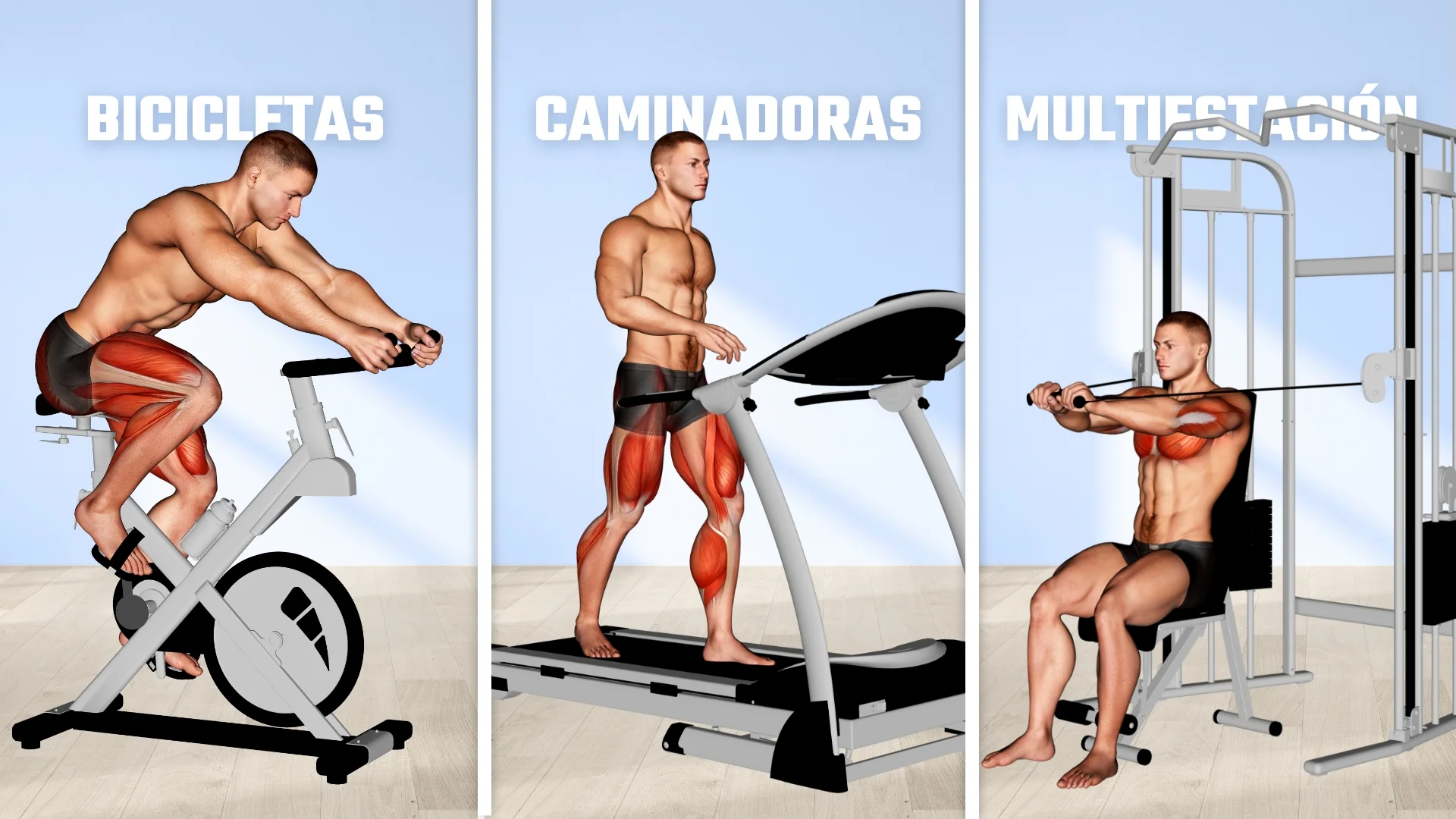 4. Máquinas de gimnasio en casa para regalar en navidad: Bicicleta estática, caminadora, Multiestación