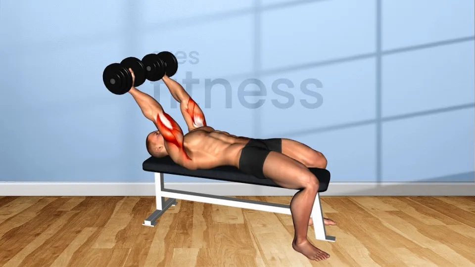 Extensión de triceps con mancuernas (agarre prono)